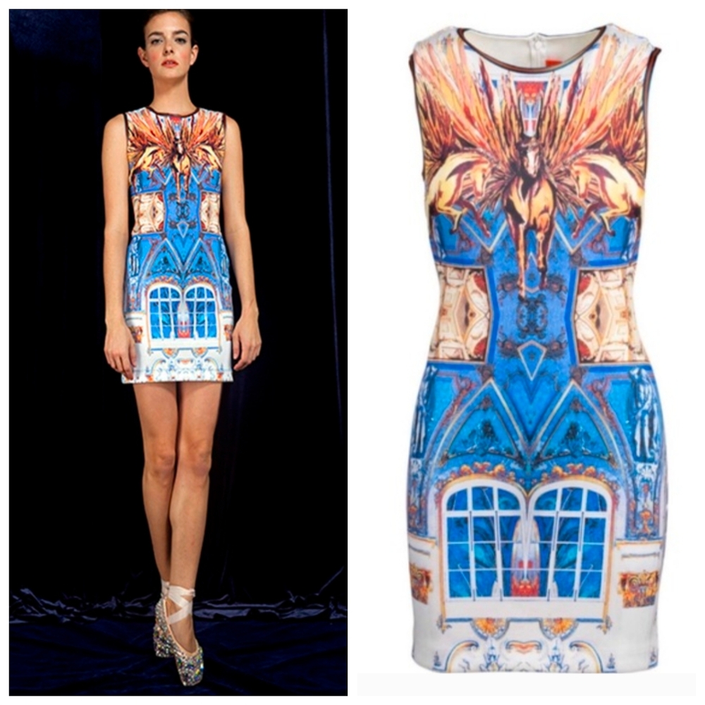Clover Canyon Golden Pegasus Neoprene Bodycon Dress - Kaleidoscope Print M